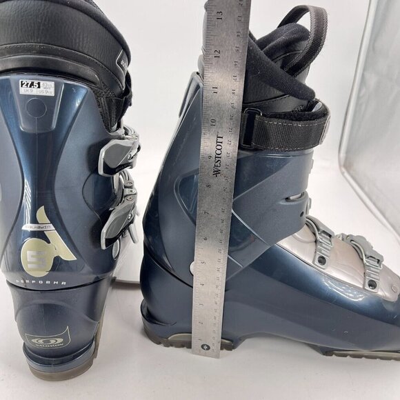Salomon Performa Auto Fit Men Size 9.5 Grey Gun Metal 4 Buckle Winter Ski Boot - Picture 13 of 14